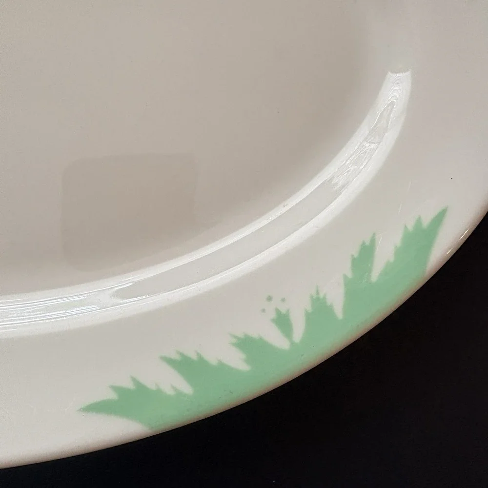 Vintage 1960s Sterling Restaurant Ware Oval Mint Green Leaf Platter‎ 12